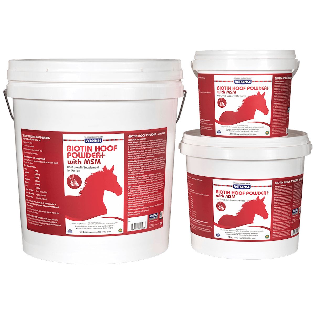 Vetsense Biotin Hoof Powder + MSM Hoof Growth & Hoof Strength Supplement for Horses - 10 kg Vetsense Biotin Hoof Powder + MSM Hoof Growth & Hoof Strength Supplement for Horses - 10 kg