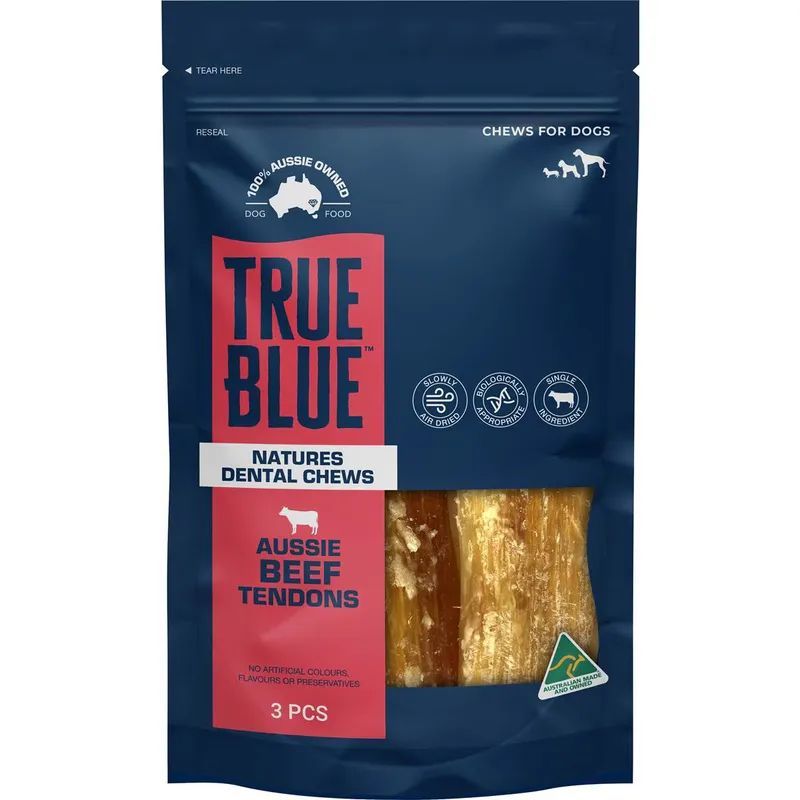 True Blue Aussie Beef Tendons Natural Air-Dried Dental Chews for Dogs - 3 pack True Blue Aussie Beef Tendons Natural Air-Dried Dental Chews for Dogs - 3 pack