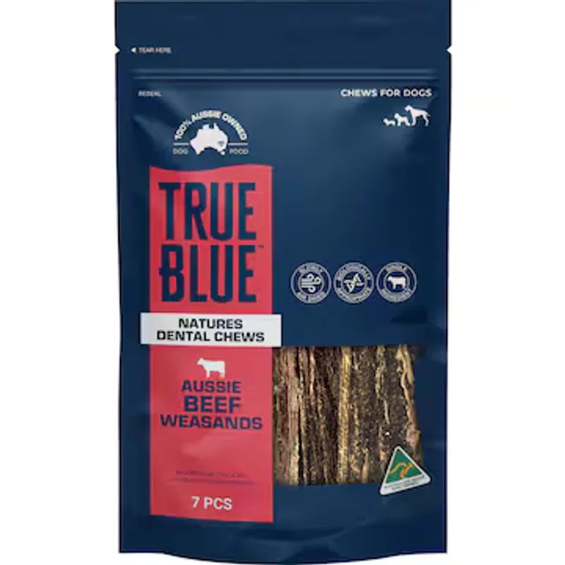 True Blue Aussie Beef Weasands Natural Australian Beef Dog Chews - 7 pack True Blue Aussie Beef Weasands Natural Australian Beef Dog Chews - 7 pack