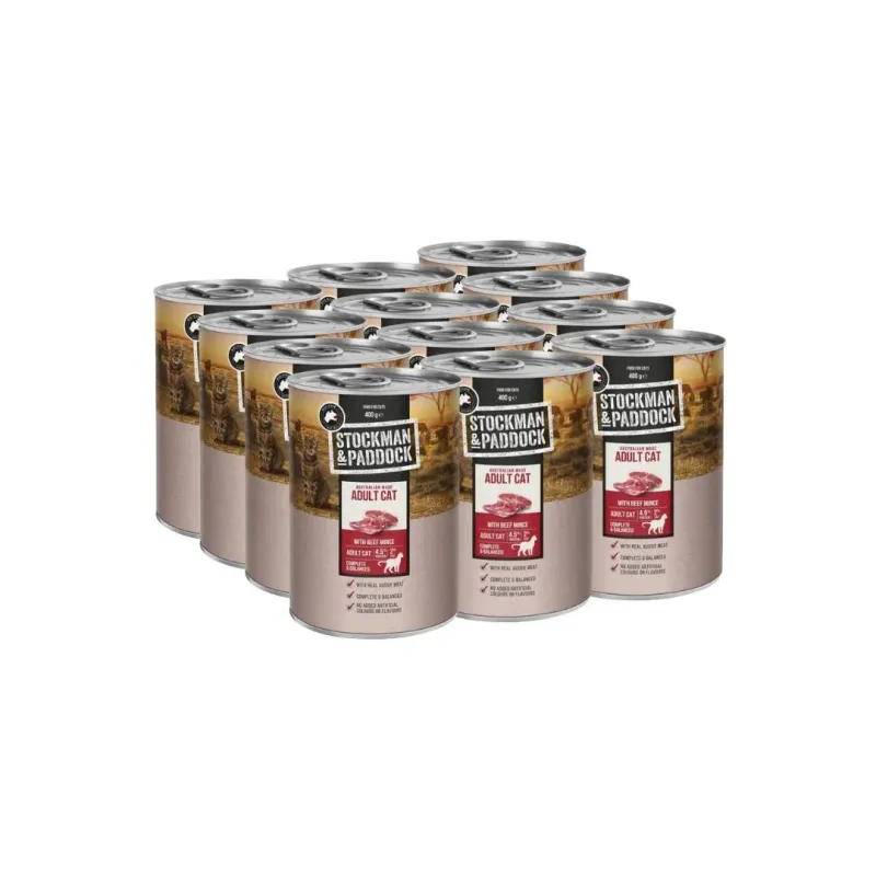 Stockman & Paddock Cat Wet Beef  -  400 grams x 12
