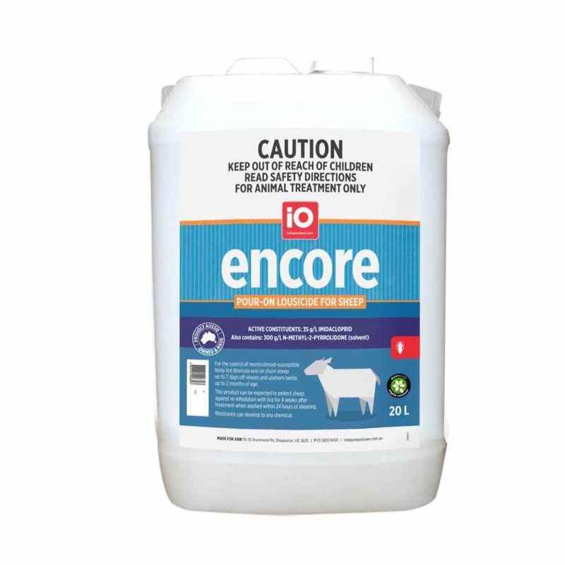 iO Encore Pour-On Lousicide for Sheep - Controls Sheep Lice , Fast Acting Imidacloprid Pour-On-  20 litres
