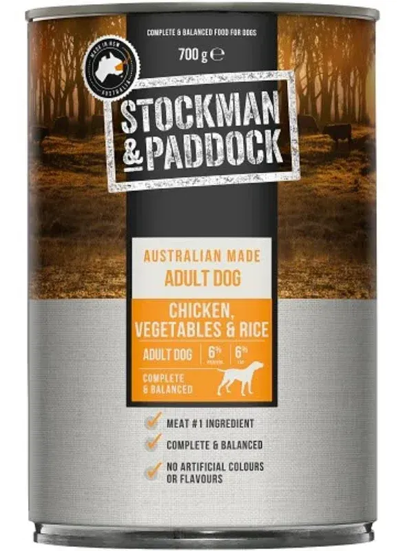 Stockman & Paddock Adult Chicken with Vegies and Rice 700 grams x 12 Stockman & Paddock Adult Chicken with Vegies and Rice 700 grams x 12