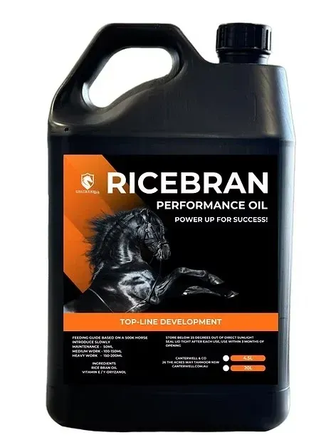 Canterwell Rice Bran Performance Oil 4.5L | Cool Energy, Weight Gain, Topline & Muscle Support for Horses  -  4.5 litres