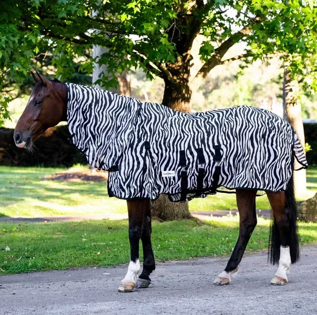 EP Deluxe Zebra Mesh Combo Horse Rug | Breathable Summer Fly Rug  -  5'3"