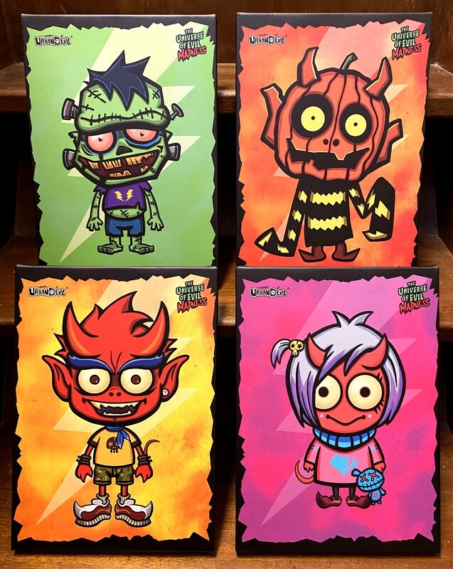 The Universe of Evil Madness Canvas Wall Art Set of 4 &quot;SIGNED BY ARTIST”​