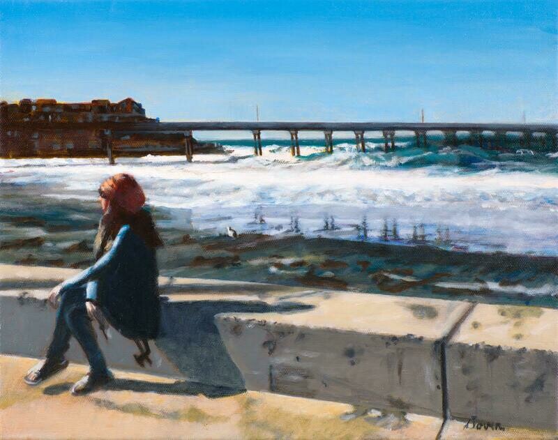 Girl and the Sea Wall