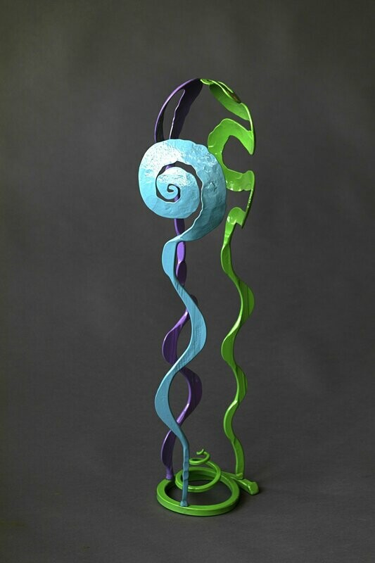 3 Foot Green, Lavender, and Turquoise Bloom