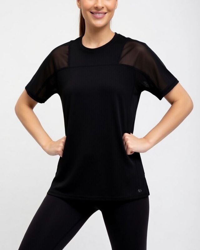 Blusa Manga Corta Mesh