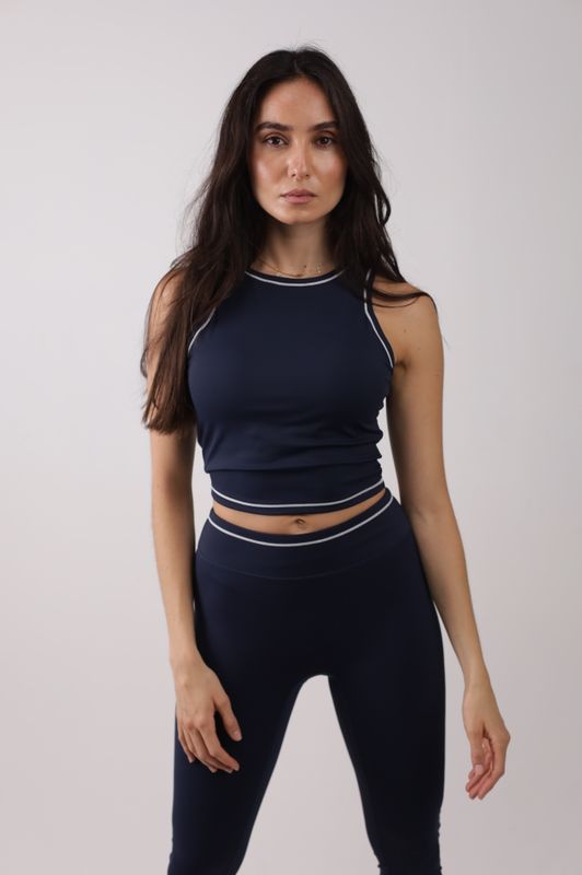 Crop Top con Linea Blanca Crop Top con Linea Blanca