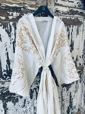 Greek Archaic Kori Kimono White S22K-260021