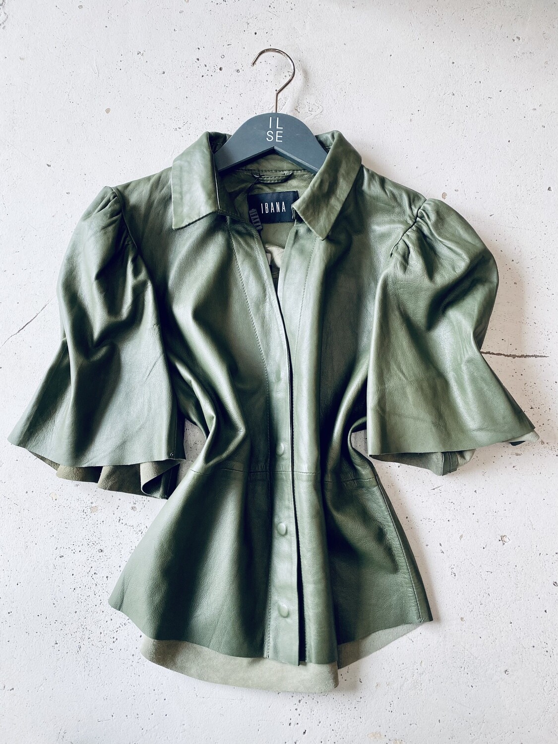 Ibana Tickle Top Olive Green Blouse 302230008