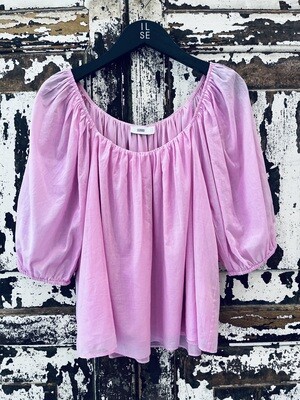 Closed puffed sleeve Blouse Roze C94203-253-22