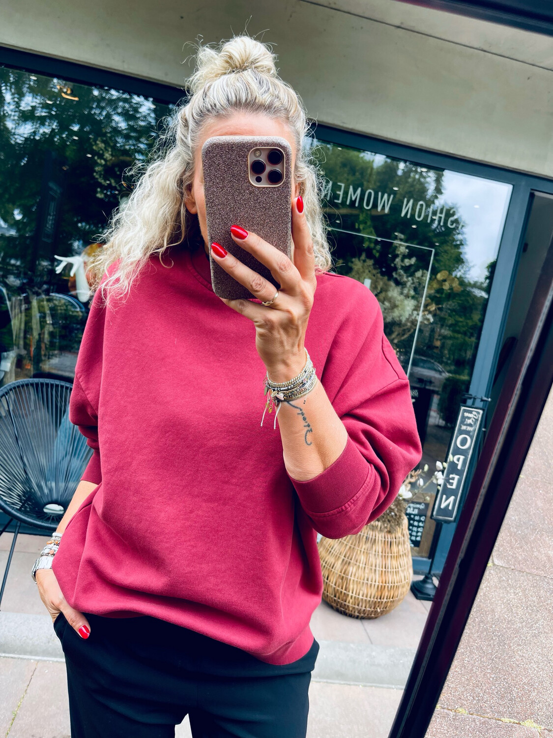 Closed long sleeve sweater rood C95323-472-EM