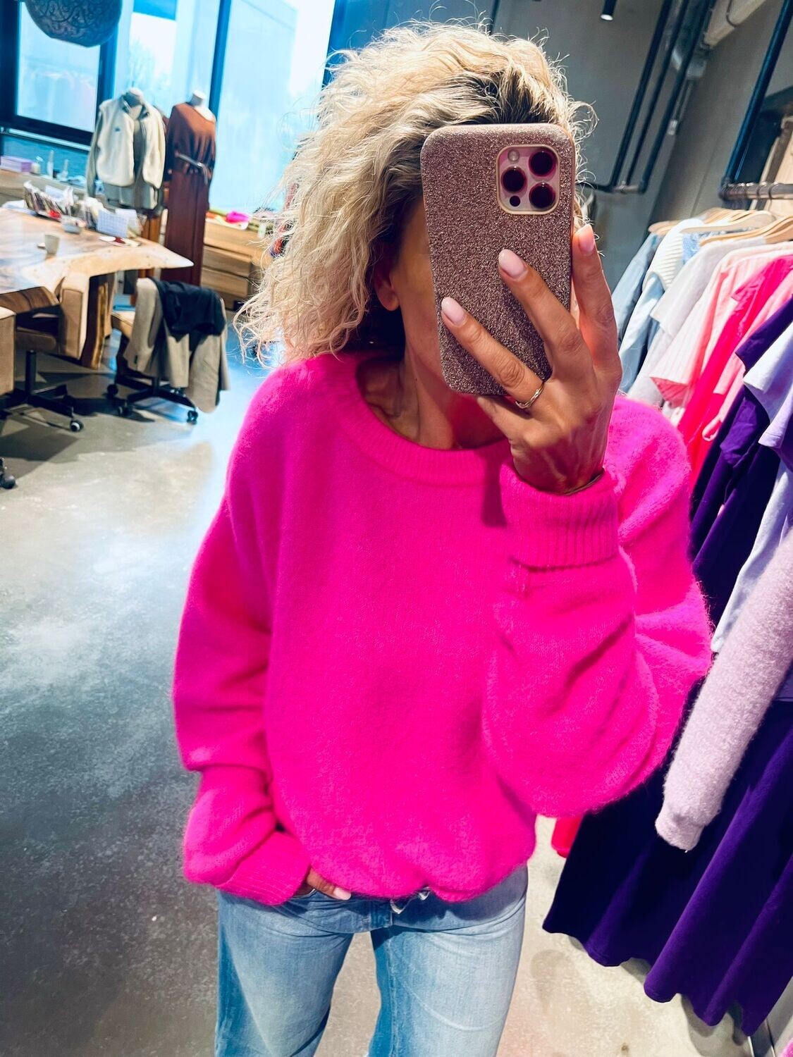 American Vintage VITOW Knit roze VITO18EH23
