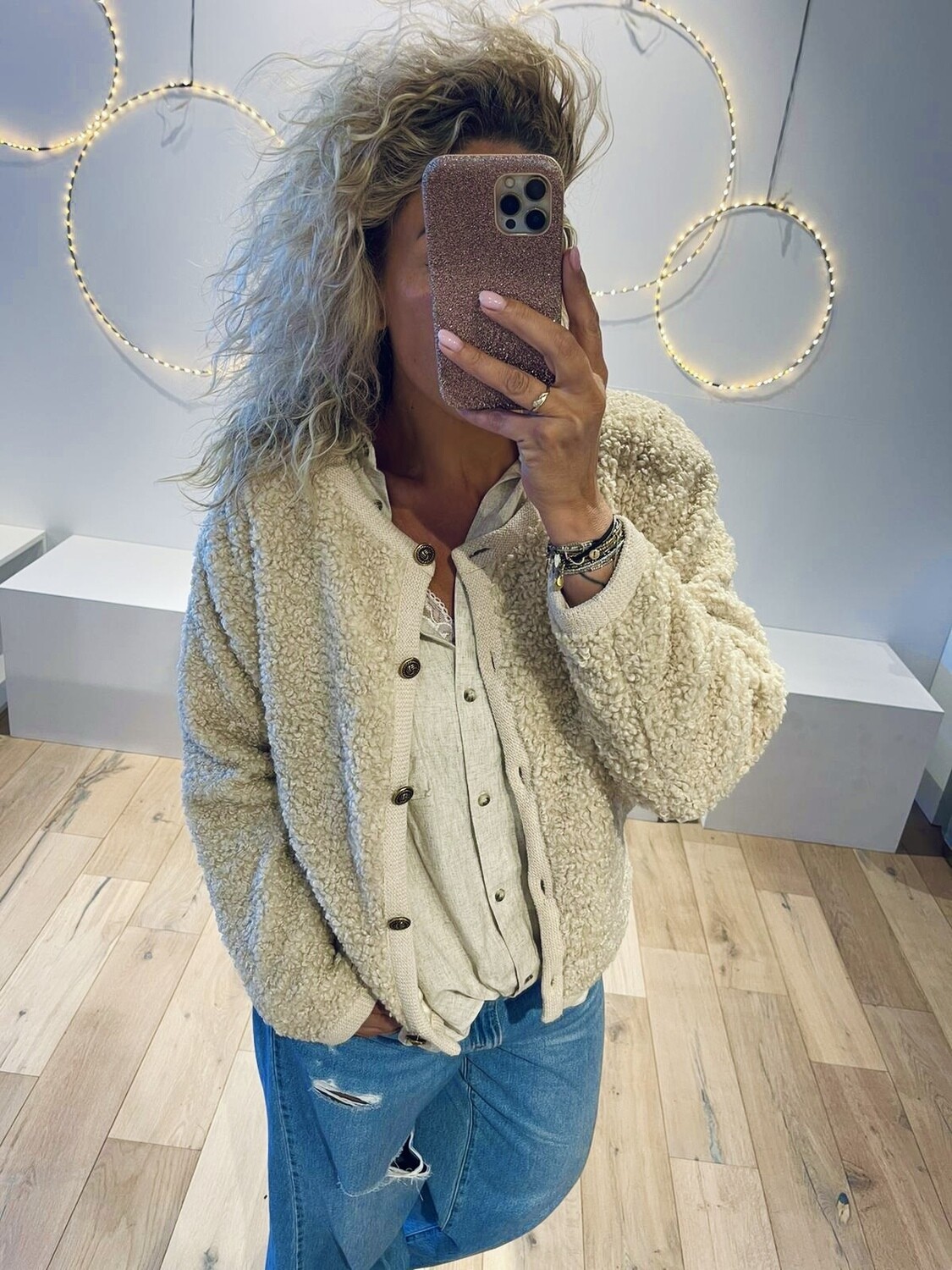 Co&#39;couture Timmy Teddy Jacket offwhite 30109
