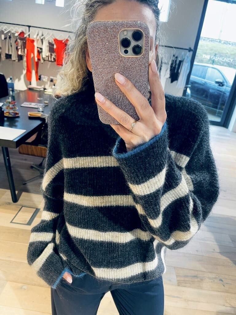 Co&#39;couture CozyCC Stripe Turtleneck grijs 32049