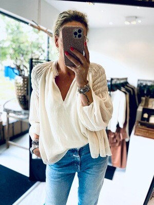 Dante 6 Aubrey smocked Blouse offwhite 233141