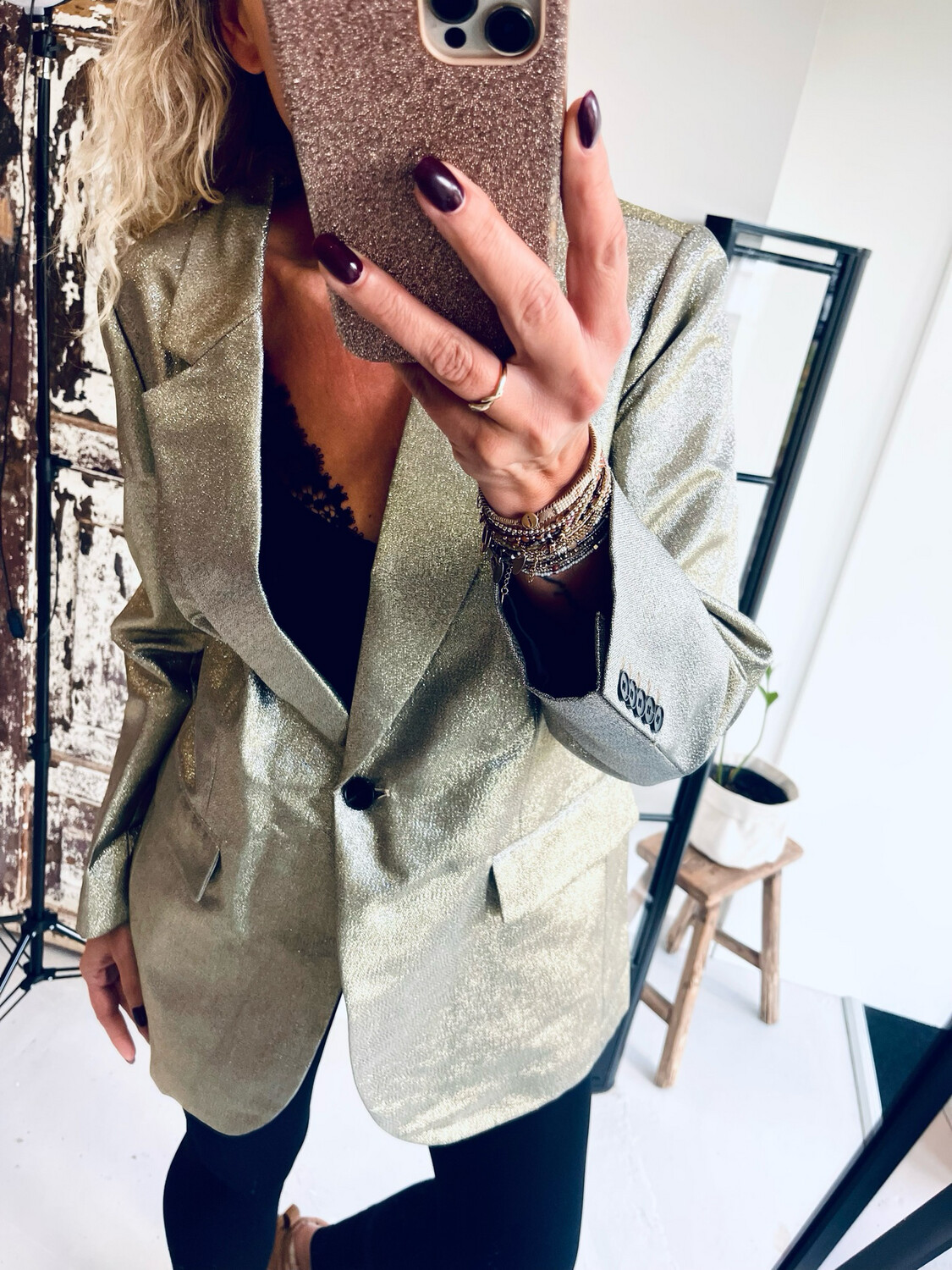 Co&#39;couture Sparkle SiS Blazer zilver 30143