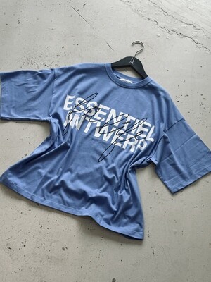 Essentiel Antwerp Printed t-shirt Blauw FAMMA.F4BS