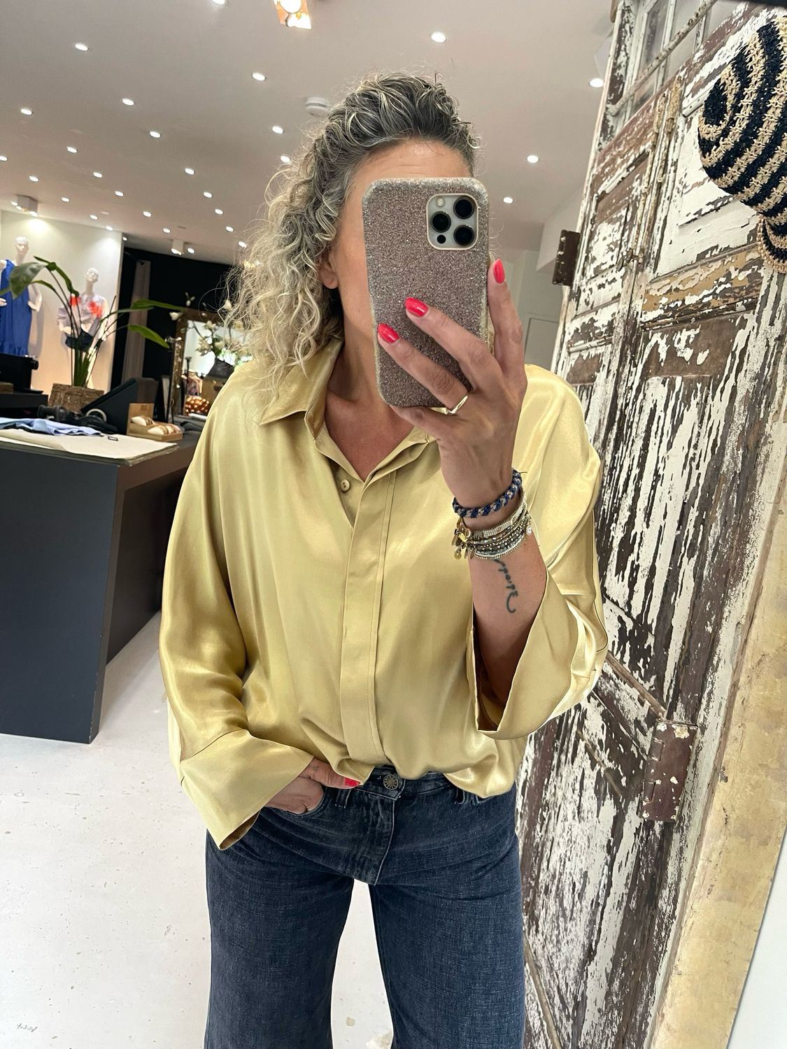 Greek Archaic Kori blouse gold goud S24K-150072