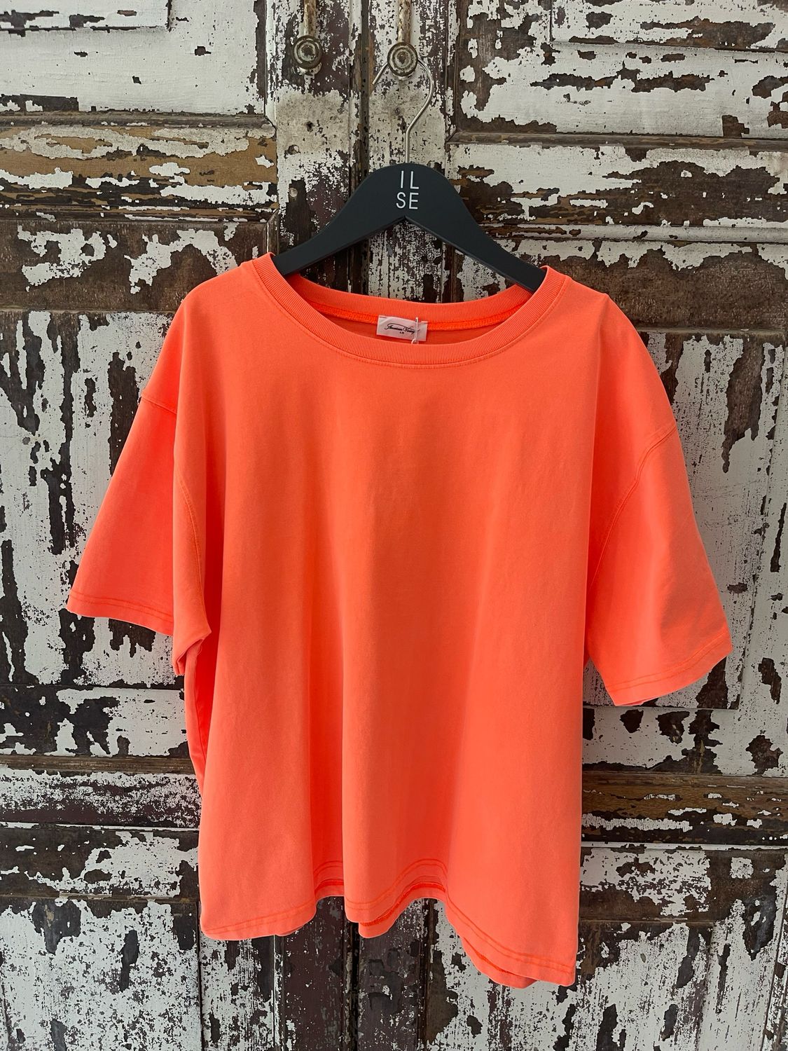 American Vintage T-SHIRT DROIT MC COL ROND FEU FLUO FIZ02AE24