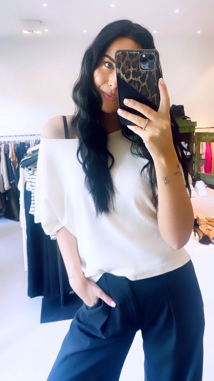 American Vintage trui korte mouw Off White Sot02AE24