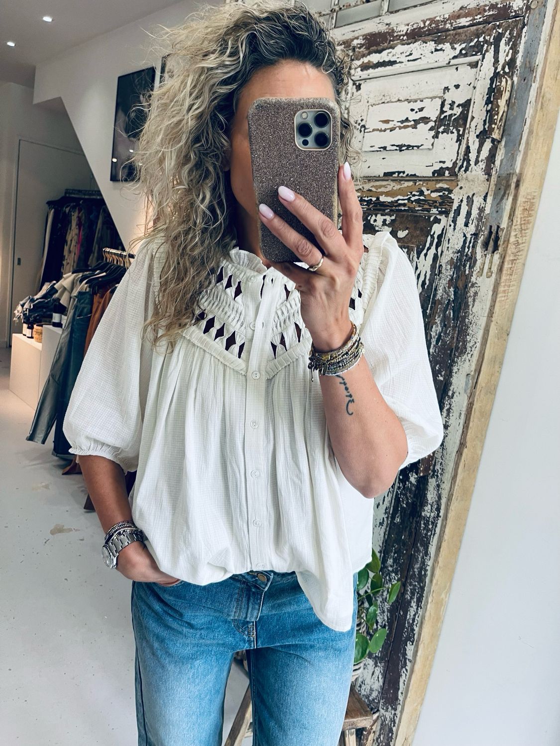 ba&amp;sh blouse Beluna Off White 1H24BELU