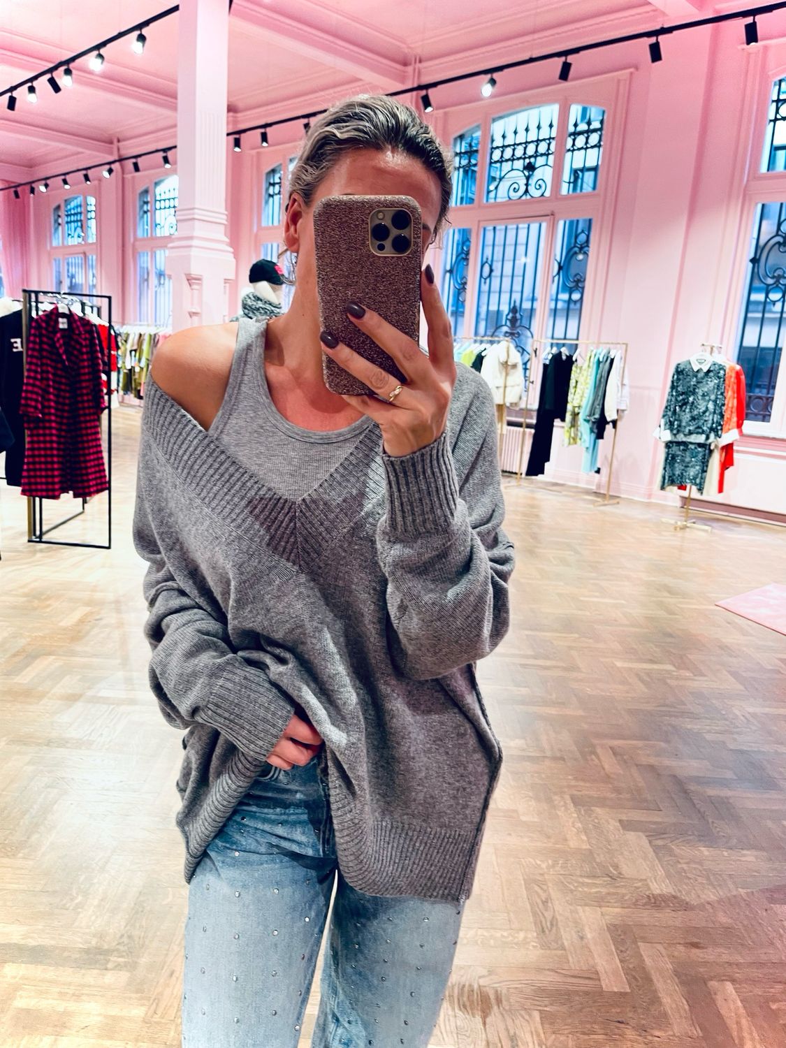 Essentiel Antwerp Galathea oversized knitted pull Grijs Galathea