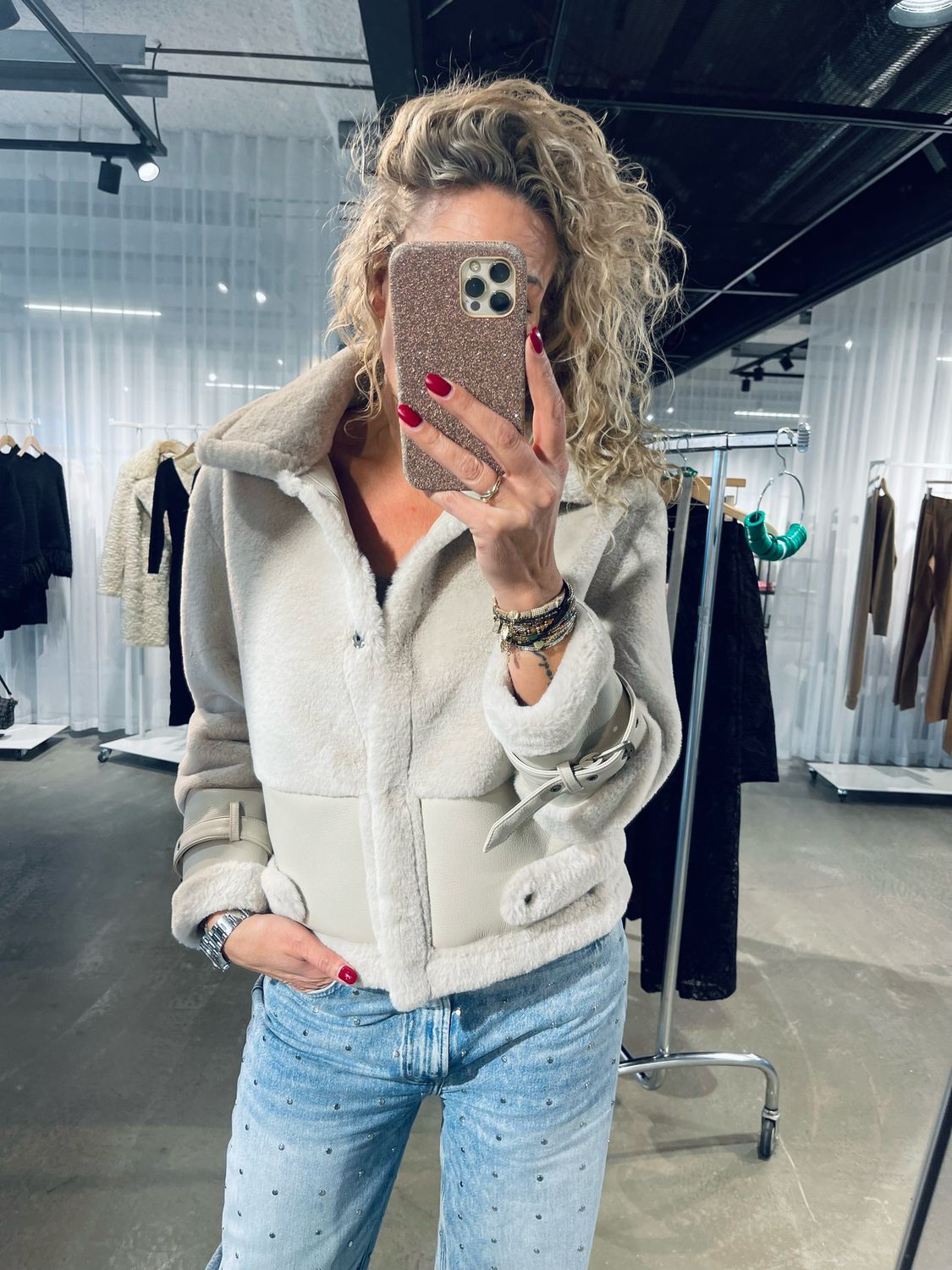 Twinset GIUBBOTO JACKET OFF WHITE 242TP2380