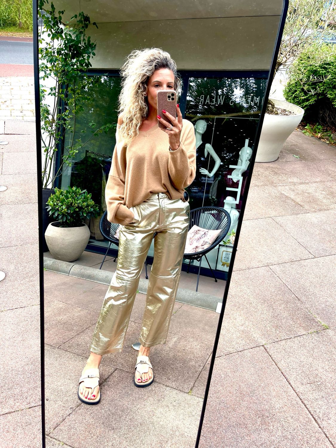 Ibana Perfecta Metallic pantalon Goud 302430003