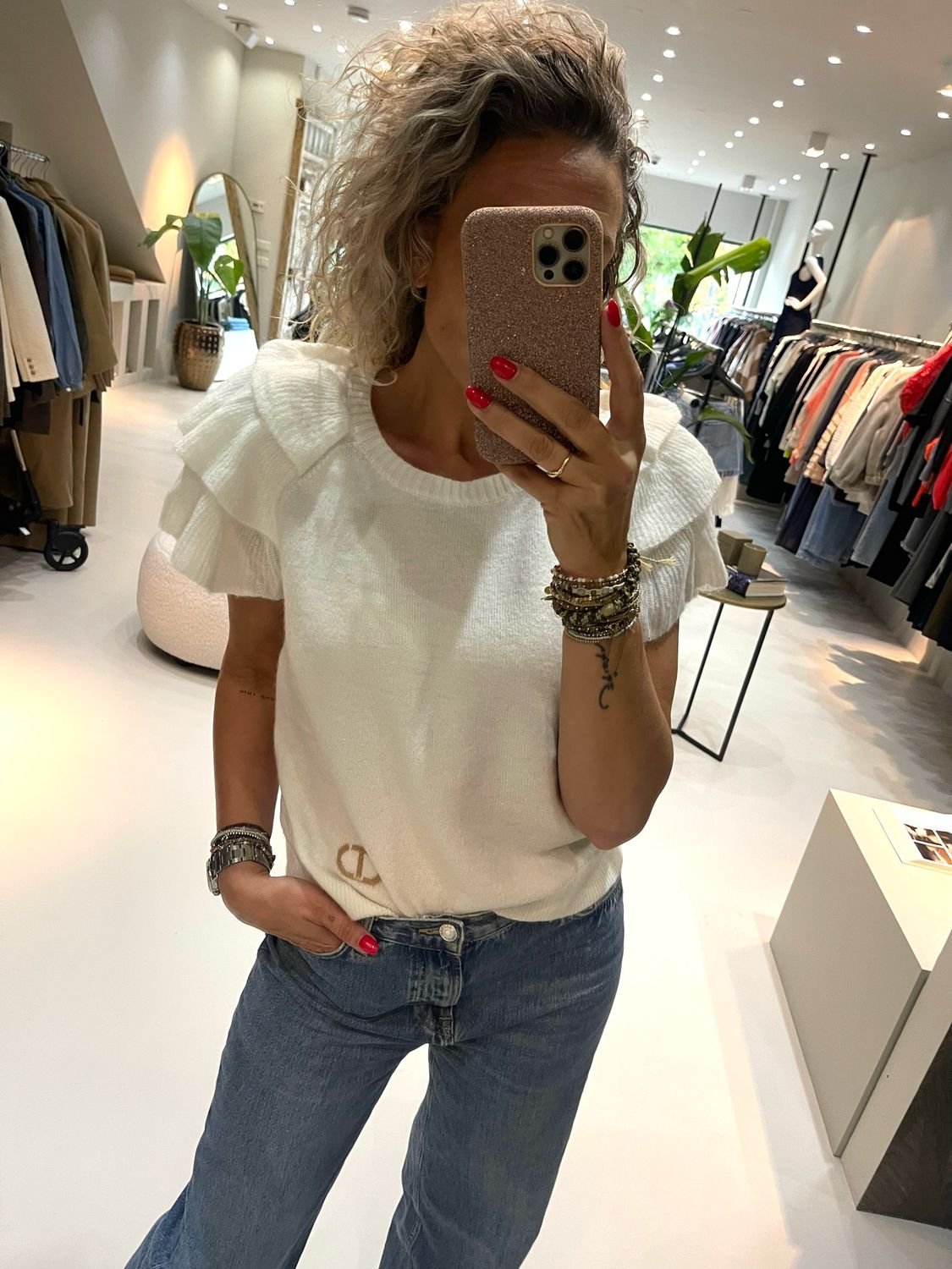 Twinset Knit shortsleeve Off White 242TP3372