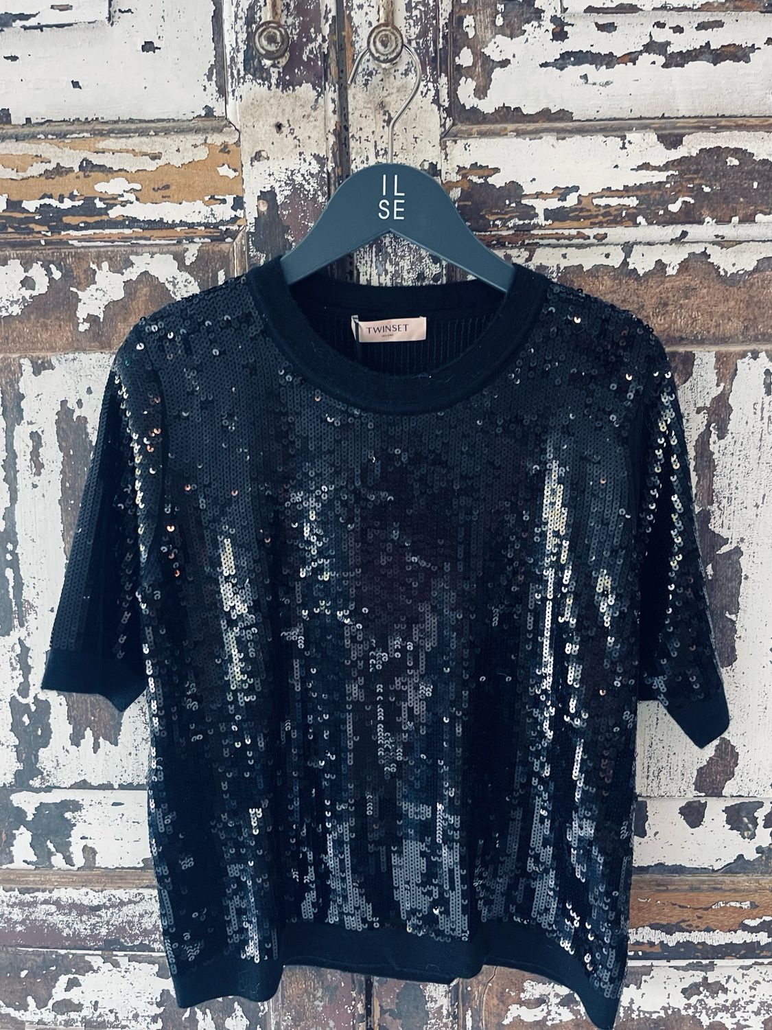 Twinset Top Glitter Zwart 242TT3141