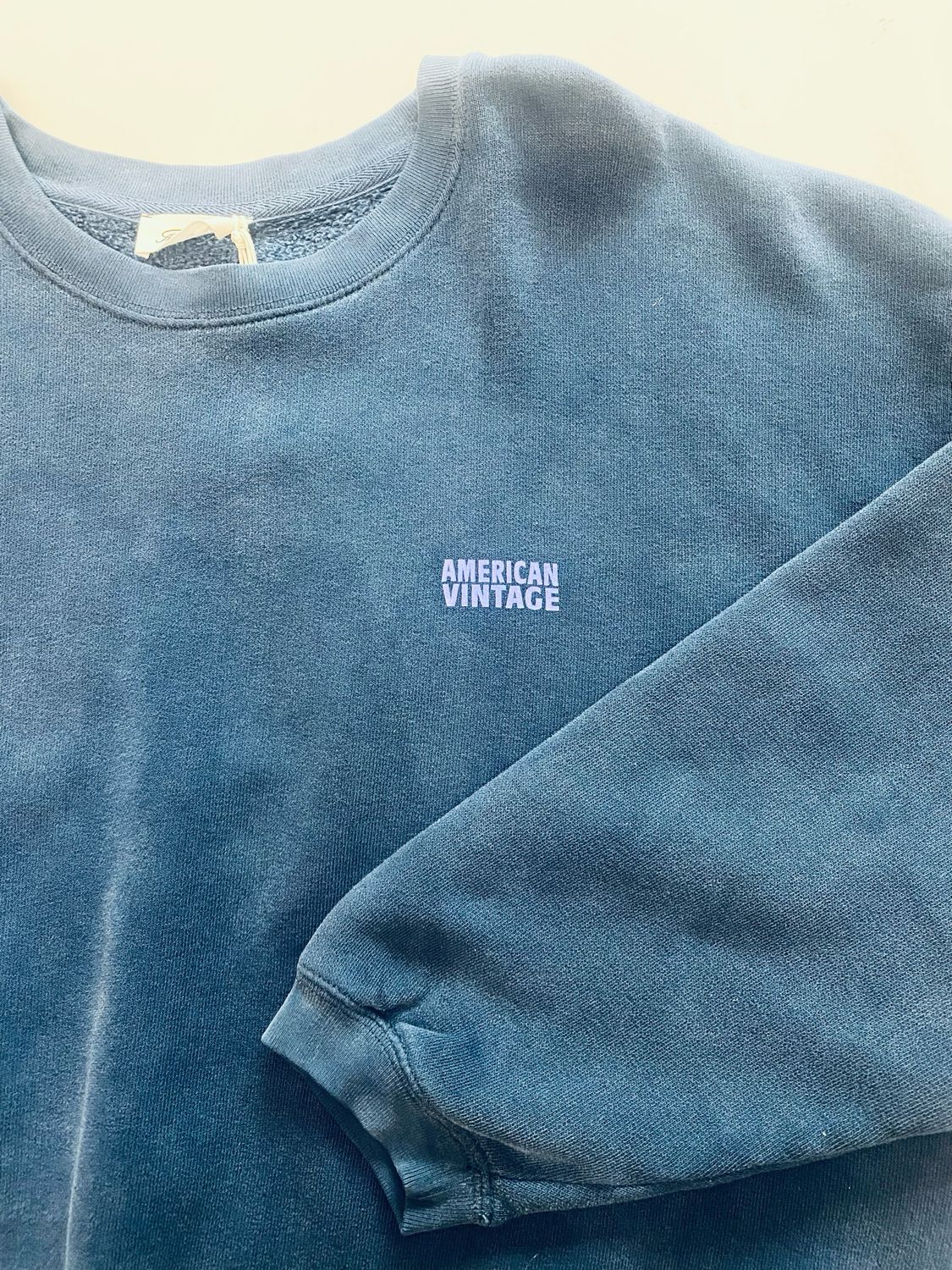 American Vintage SWEAT ML COL ROND MARINE VINTAGE IZU03AH24