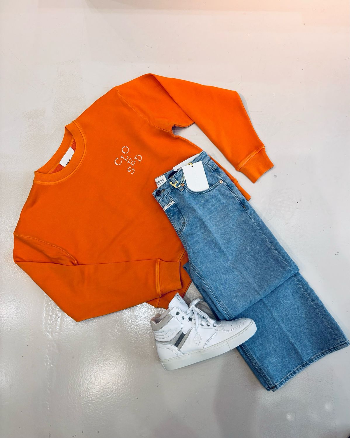 Closed printed sweatshirt Pumpkin orange C95226-472-AM