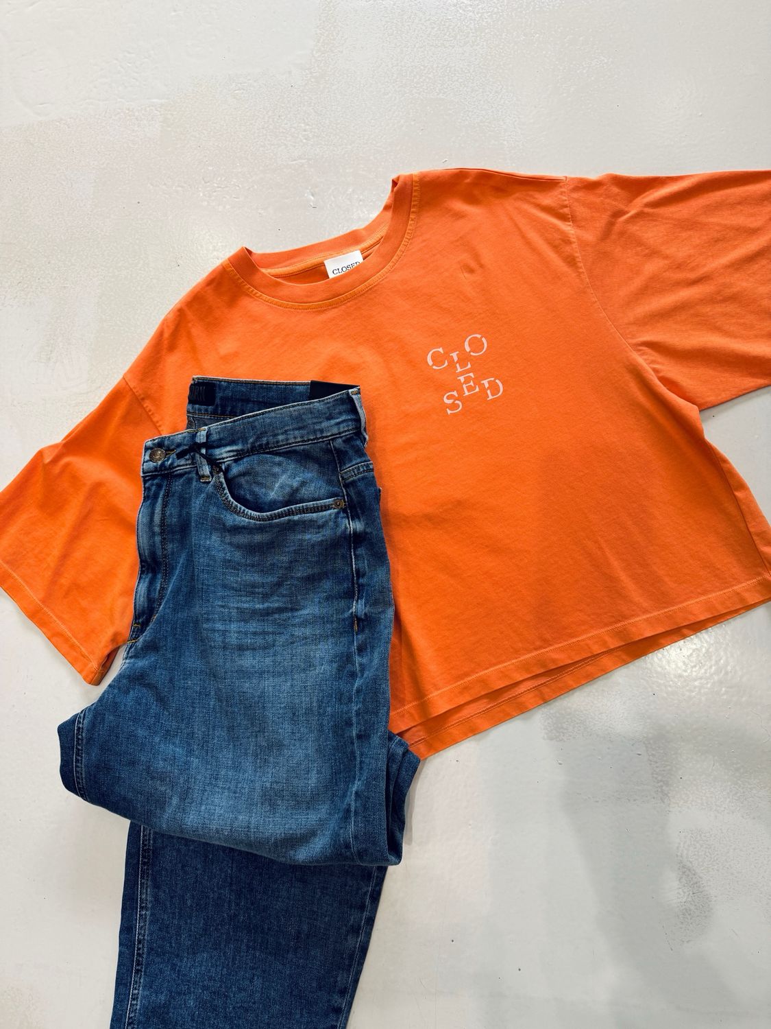 Closed croppped t-shirt Pumpkin orange C95228-44H-AM