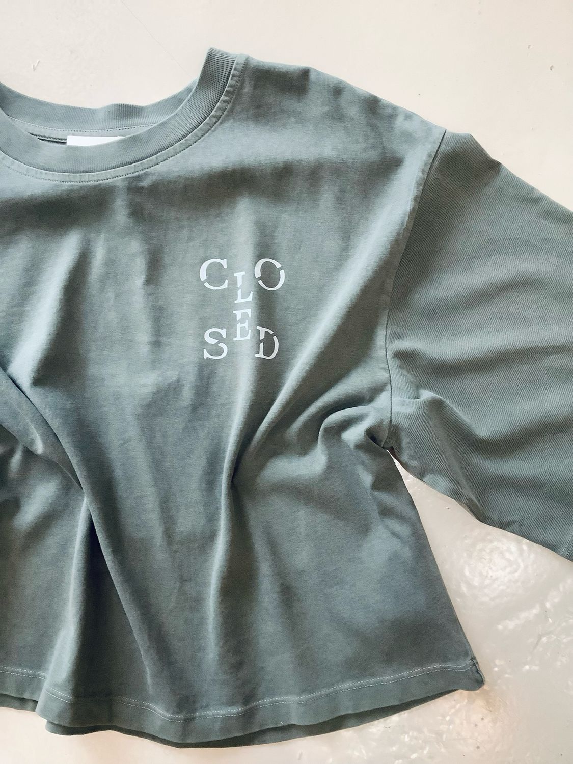 Closed croppped t-shirt Faded green C95228 44H AM