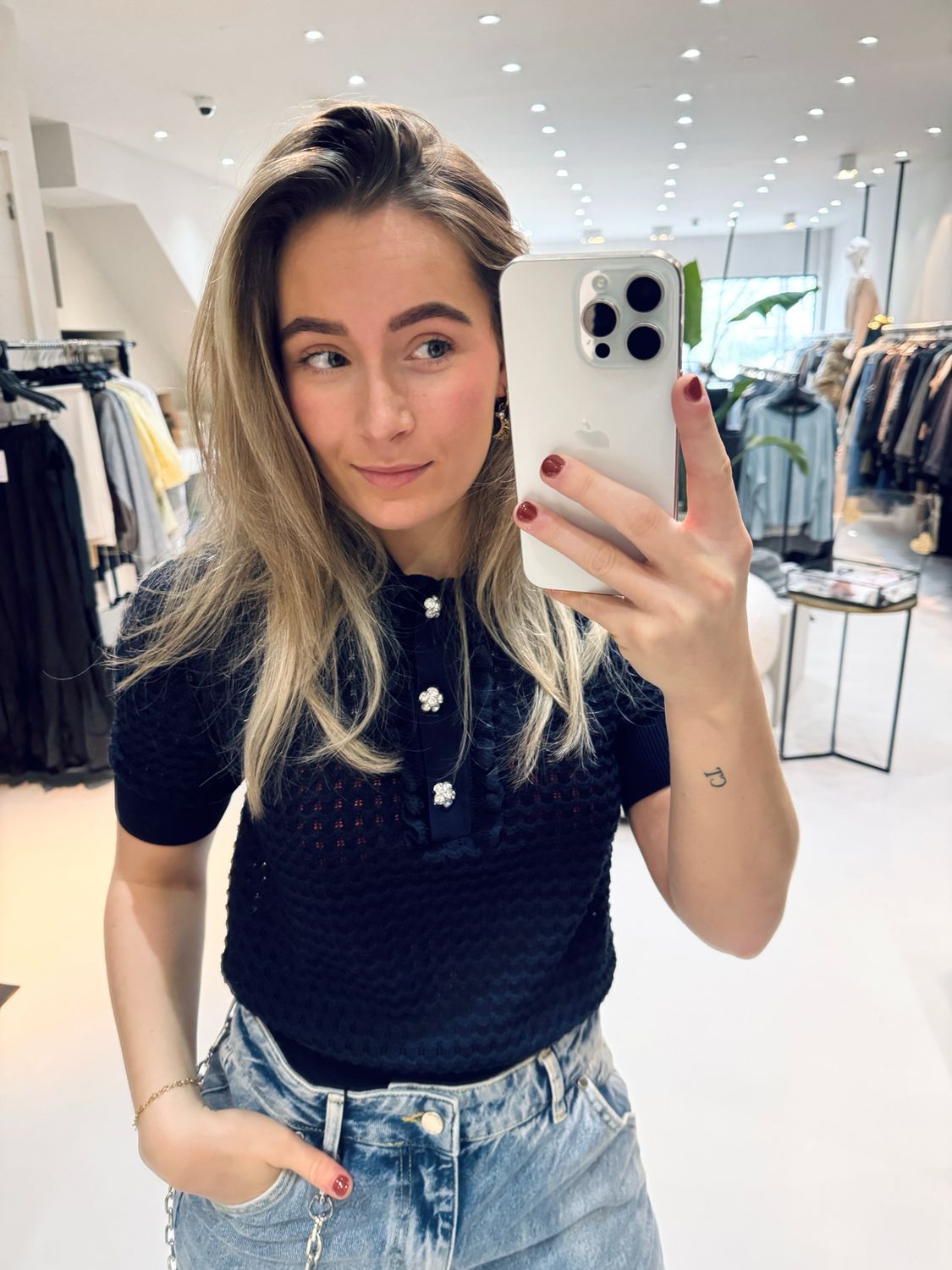 Essentiel Antwerp Knitted polo Blauw Hemirates