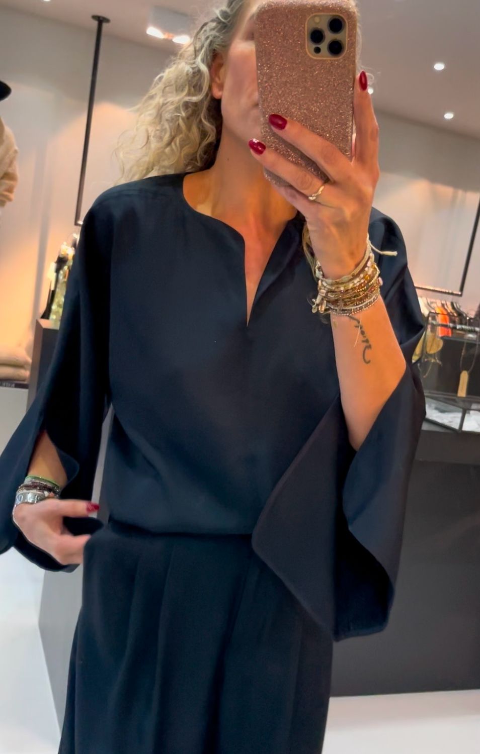 By Malene Birger Calias Tunic blouse Zwart 101935