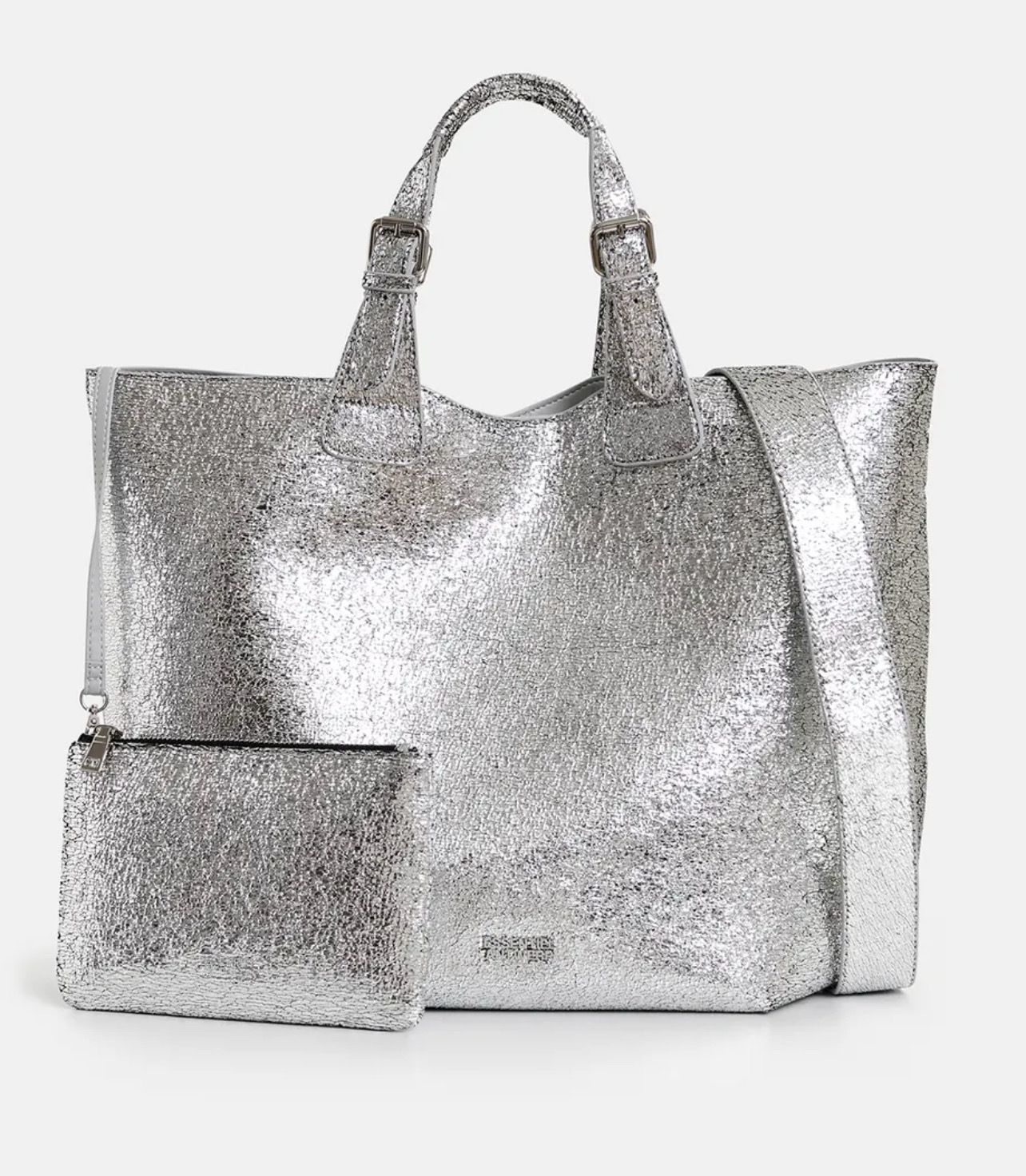 Essentiel Antwerp Faux leather shopper Zilver Hurry