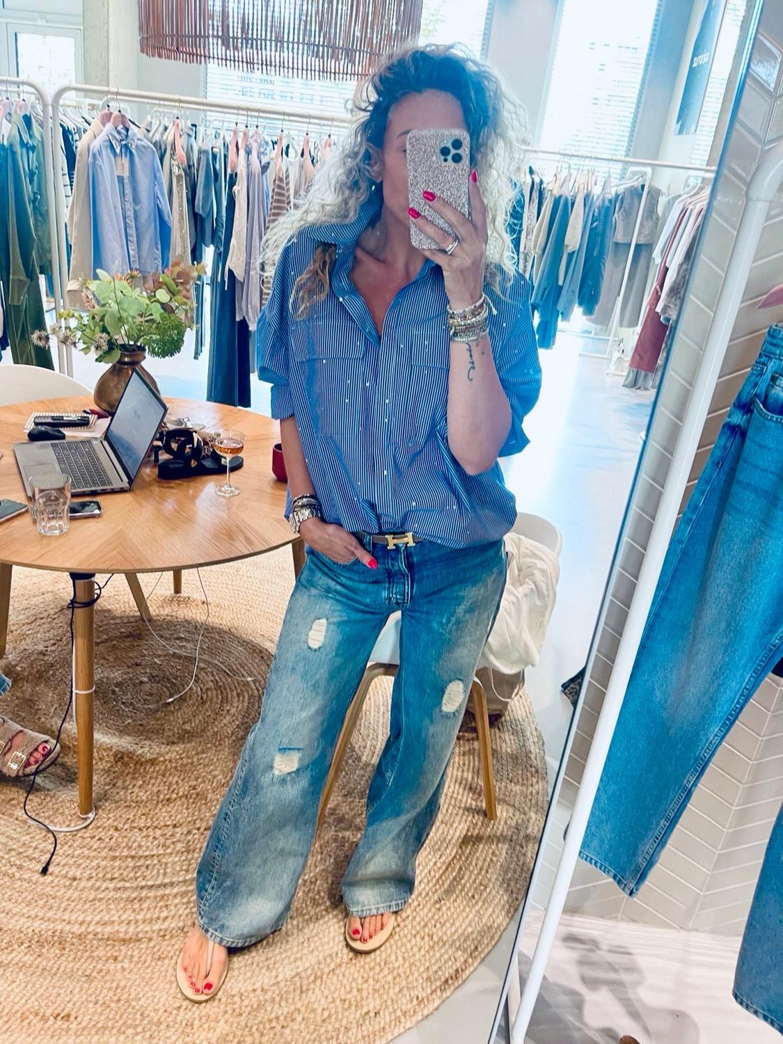 Sofie Schnoor ELYNSW SHIRT Blue striped S251220