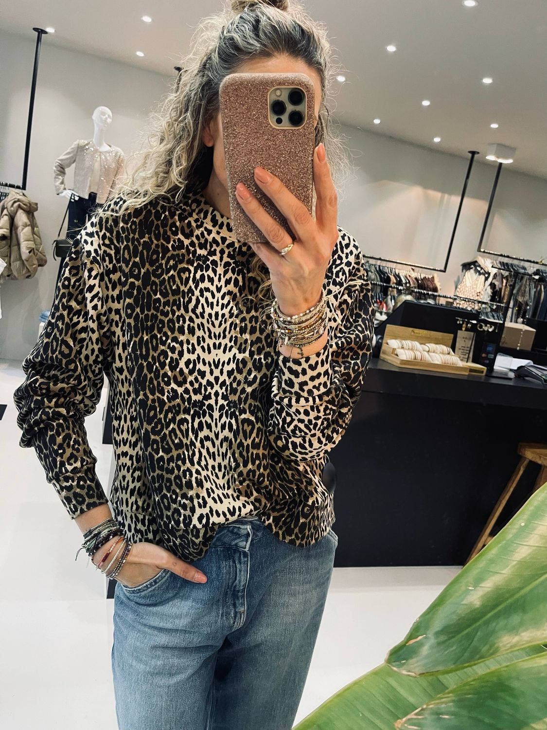 Sofie Schnoor ELISW SWEATSHIRT Light brown leopard S251470