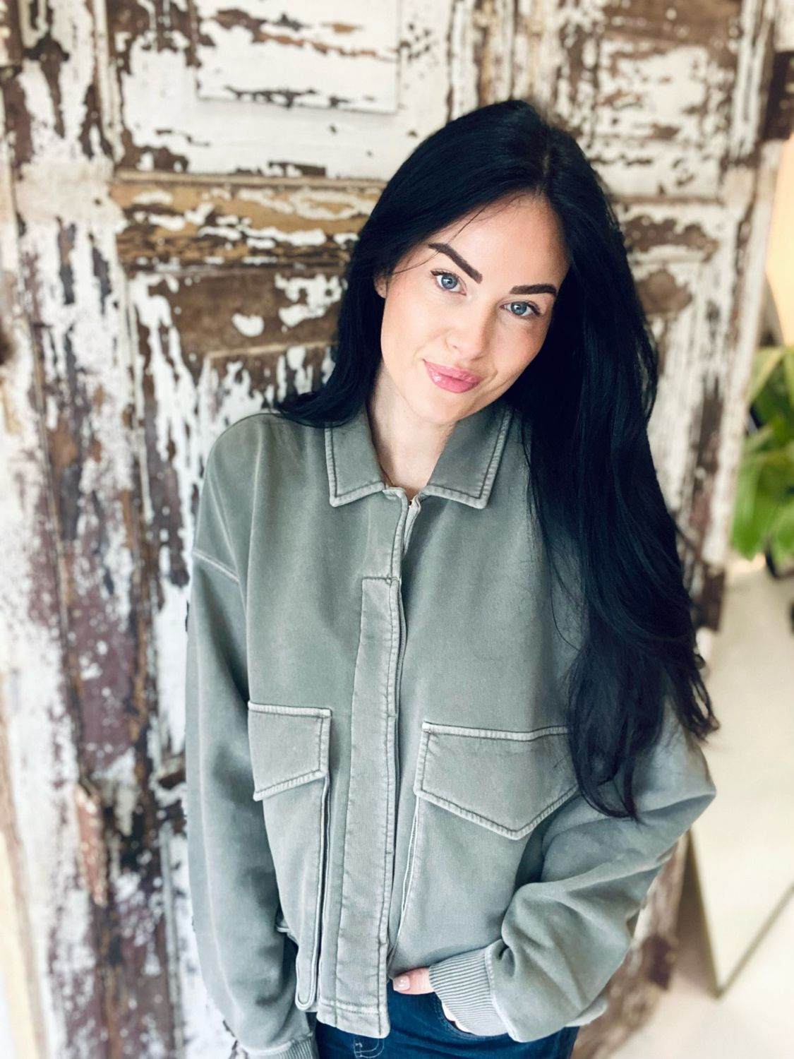 Closed heritage jacket Faded green C95352-472-AM