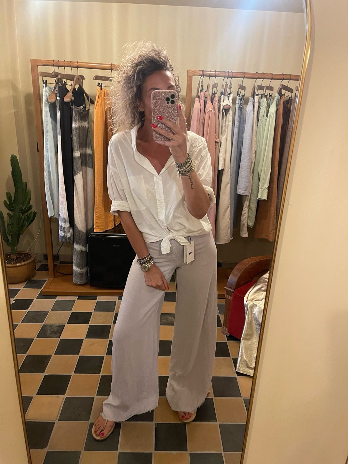 Lois marlene fr linen pants lila 3336-6649