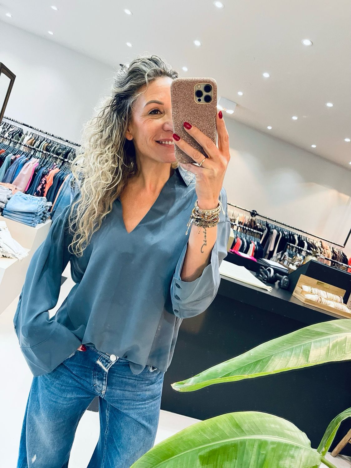 Closed drapy shirt Graphite blue C94437-271-22