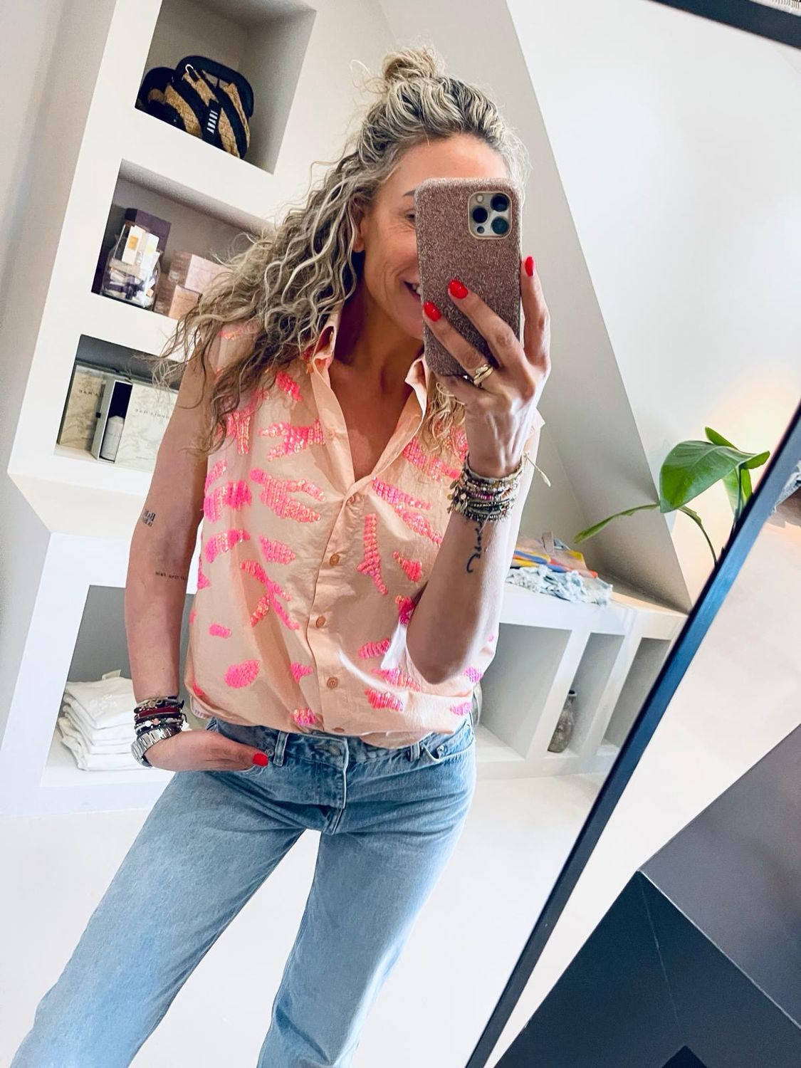 Essentiel Antwerp Sequin sleeveless shirt/blouse Multi Hixie