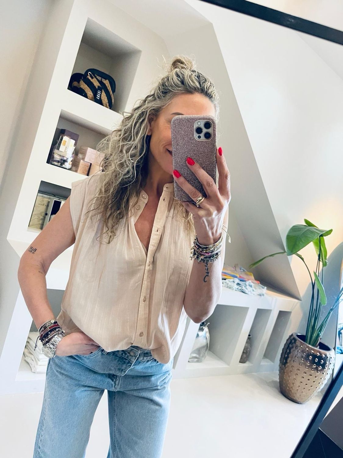 Vanessa Bruno Clio blouse nude 1EVA32-V09023