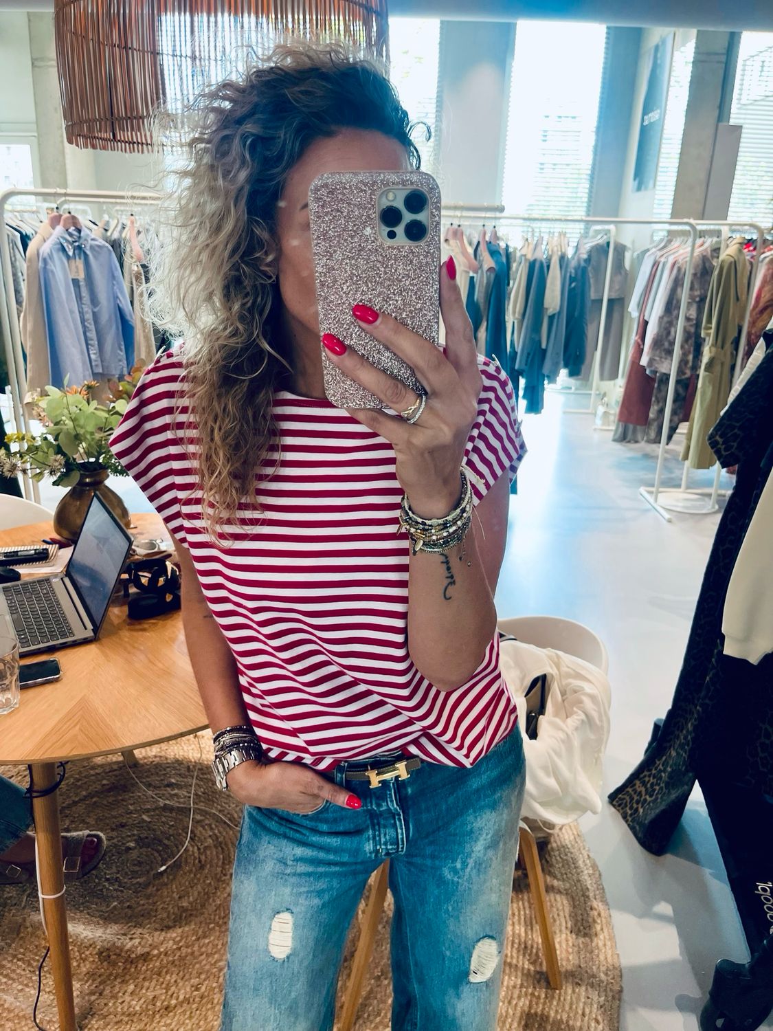 Sofie Schnoor BAYSW T-SHIRT Red Striped S251190
