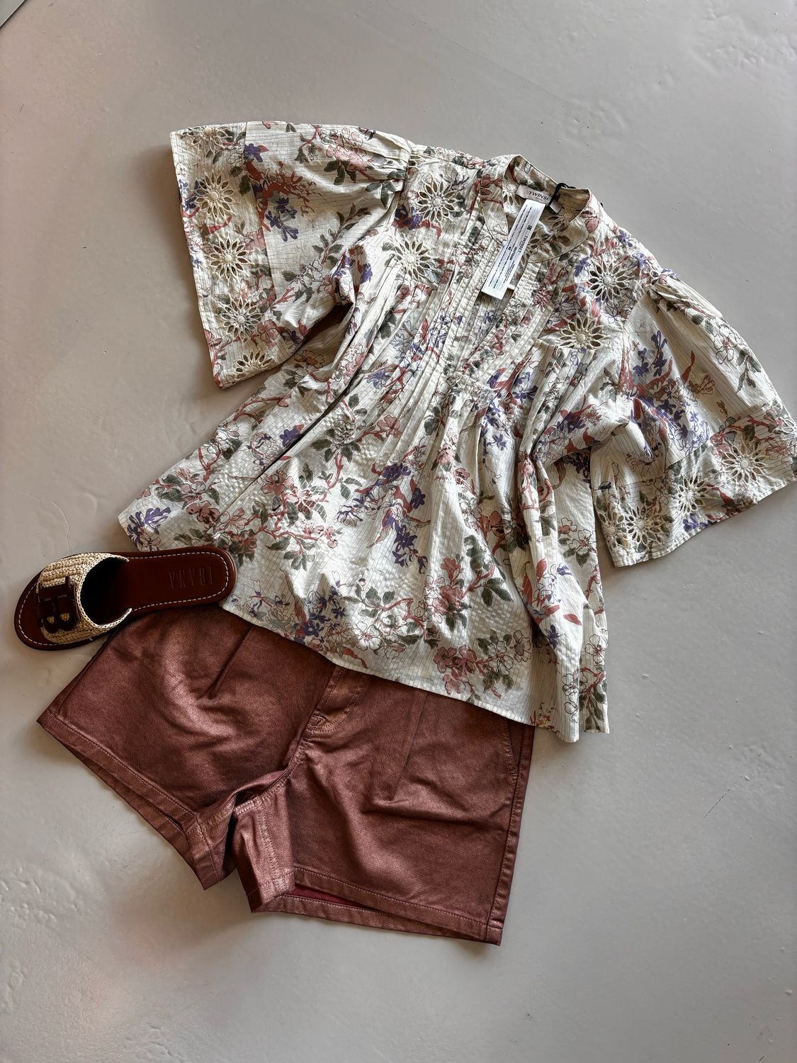 Dante6 Veralyn metallic jeans shorts Rose metallic 251106