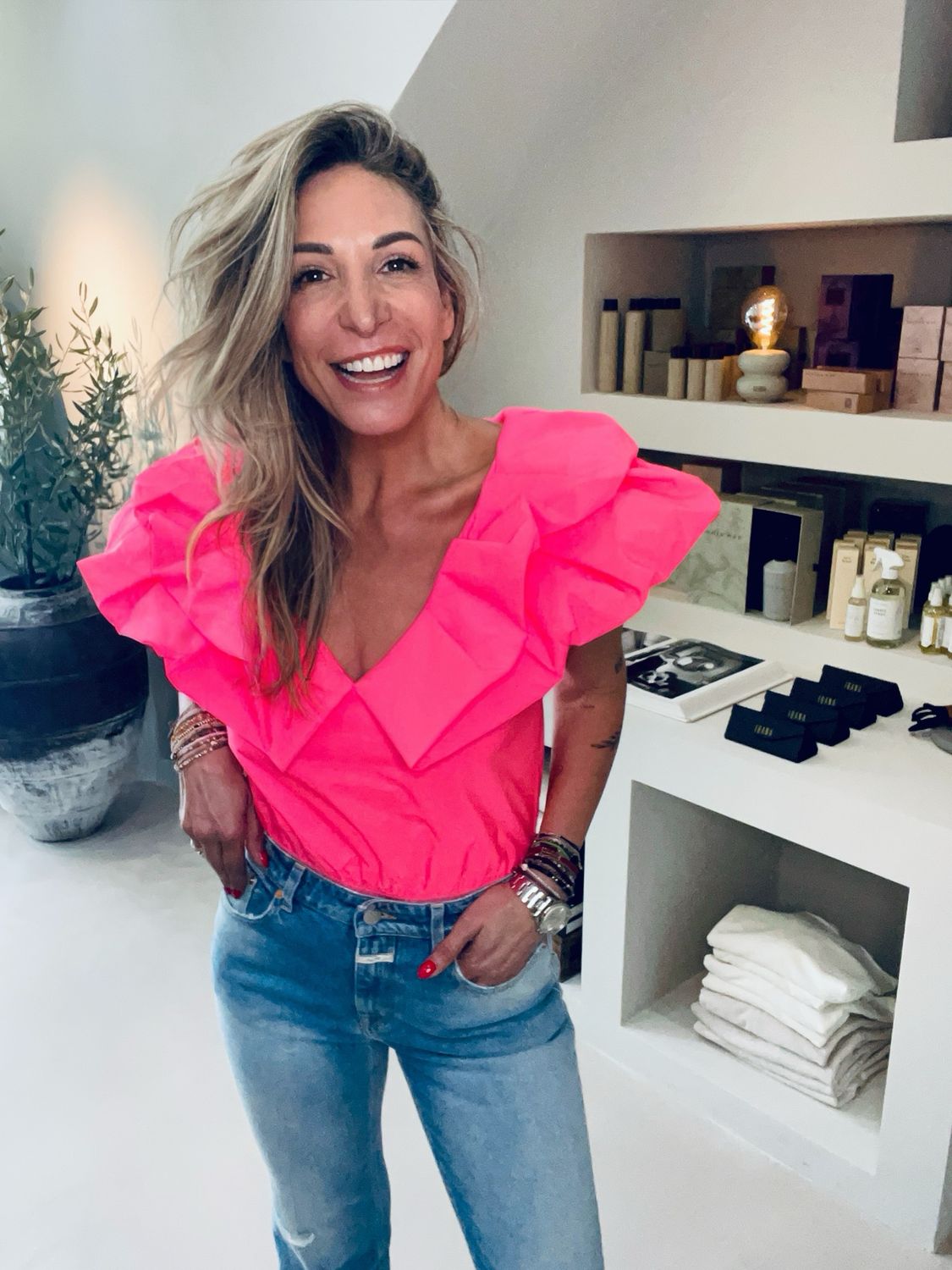 Essentiel Antwerp Voluminous ruffle top Roze HILLARY.CP15