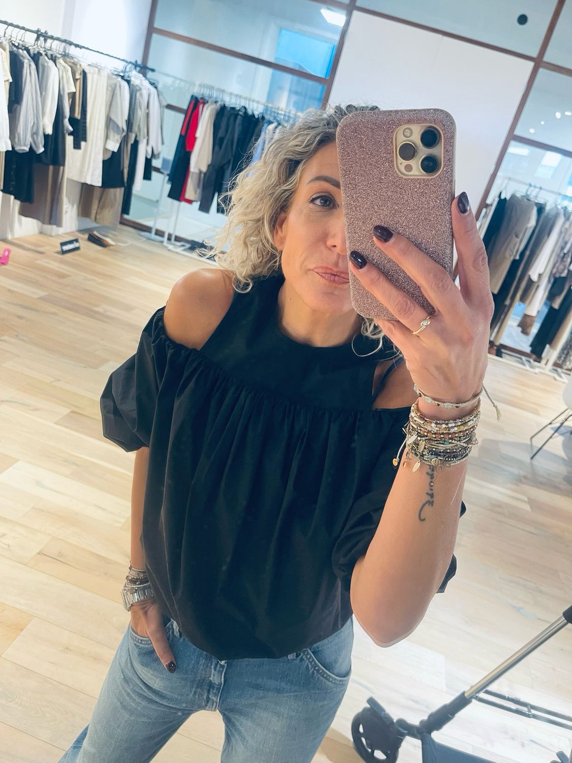 Co&#39;couture DandyCC ballon blouse Zwart 35708